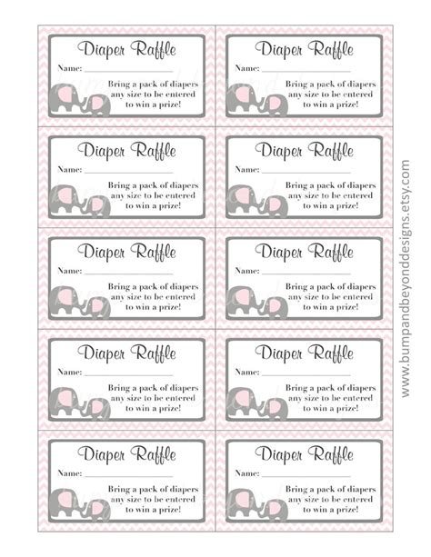 Diaper Raffle Tickets Printable
